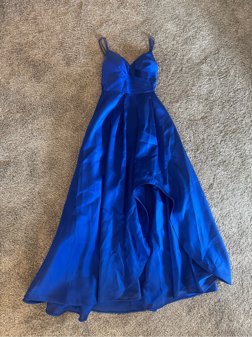 Elegant Royal Blue Spaghetti Strap A-Line Dress